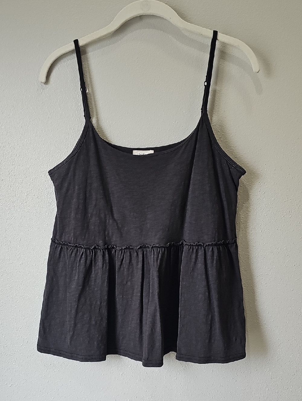 UpWest Black Spaghetti Strap Peplum Tank